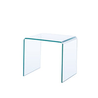 Small Clear Glass Side Table Tempered Glass End Table Modern Coffee Table for Living Room Bedroom