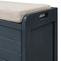 Storage Bench with Removable Basket and 2 Drawers Fully Assembled Shoe Bench with Cushion Navy