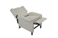 Modern Beige Reclining Armchair with Adjustable Back and Padded Cushion for Living Room and Bedroom