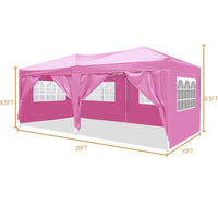 10x20 Pop Up Canopy with 6 Removable Sidewalls Portable Outdoor Shelter for Events Beach Weddings Camping UPF 50+