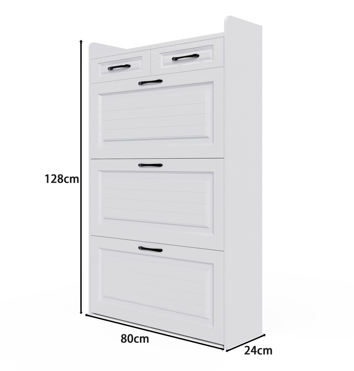 Freestanding Shoe Cabinet with Flip Door Modern Shoe Rack Storage Box for Entrances Corridors Bedrooms White Assembly Required