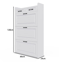 Freestanding Shoe Cabinet with Flip Door Modern Shoe Rack Storage Box for Entrances Corridors Bedrooms White Assembly Required