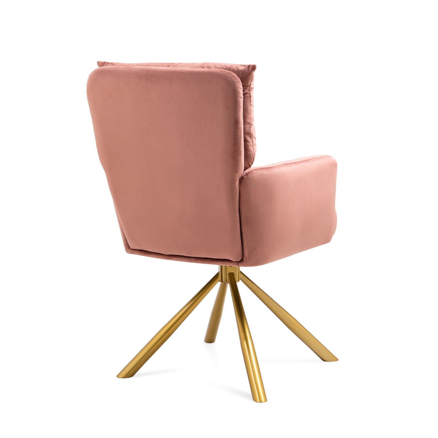 Pink Velvet High-Back Upholstered Swivel Accent Chair for Living Room and Office Decor