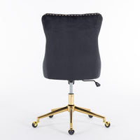 Premium Spring Cushioned Adjustable Desk Chair With Hand-Pulled Buttons And Golden Metal Base