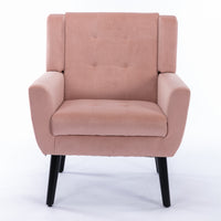 Modern Soft Velvet Ergonomic Accent Chair for Living Room Bedroom Indoor Use with Black Legs