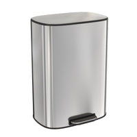 13 Gallon 50L Kitchen Foot Pedal Soft Close Trash Can Stainless Steel Ellipse Bin