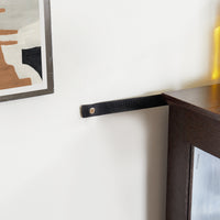 Elegant Cherry Curio Cabinet with Tempered Glass Doors Adjustable Shelves Mirrored Back and Lighted Display for Home Office