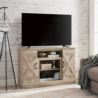 Farmhouse Classic Media TV Stand for TVs up to 50 inches with Open and Closed Storage Ashland Pine 47W 15.5D 30.75H