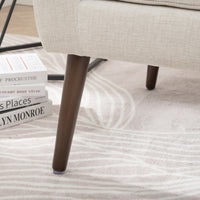 Modern Accent Chair Upholstered Foam Filled Comfy Reading Chair Mid Century Chenille Fabric Lounge Armchair for Living Room Bedroom Beige