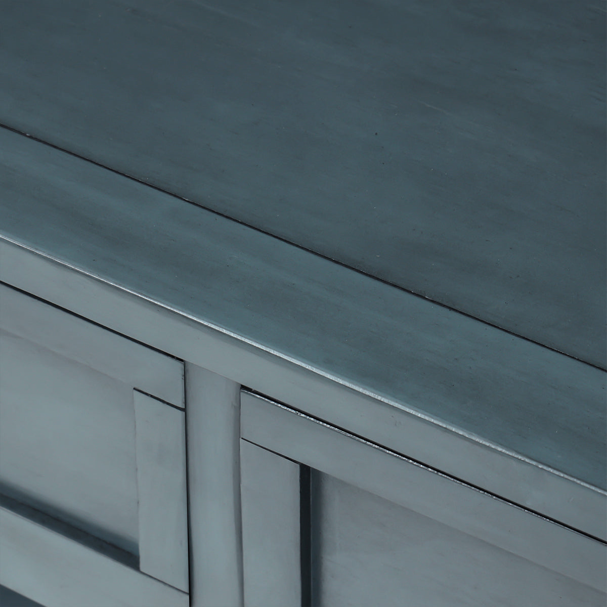 Traditional Console Table with Two Drawers and Bottom Shelf in Navy Finish