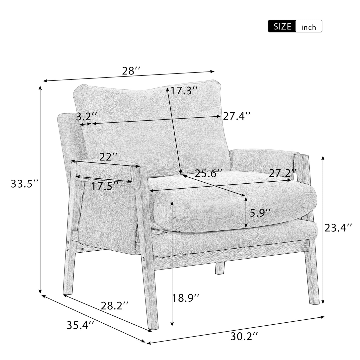 Mid-Century Modern Velvet Accent Chair Solid Wood Leisure Chair Thick Seat Cushion for Living Room Bedroom Studio White