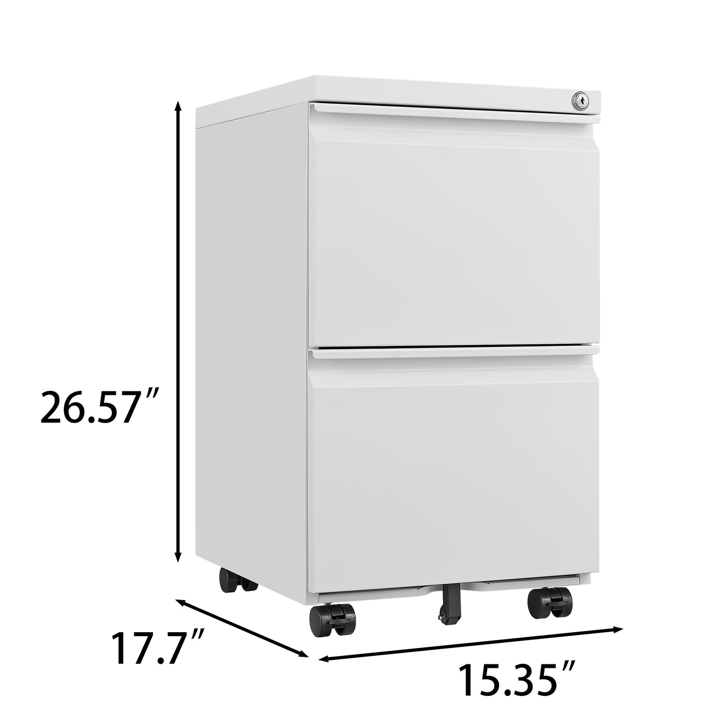 Secure Rolling Metal File Cabinet for Home Office Fits Letter Legal A4 Size Mobile Storage Assembly Required