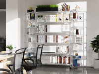 Heavy Duty 6 Tier Wire Shelving Unit 6000 LBS Capacity Adjustable Metal Garage Storage Shelves with Wheels Chrome Finish