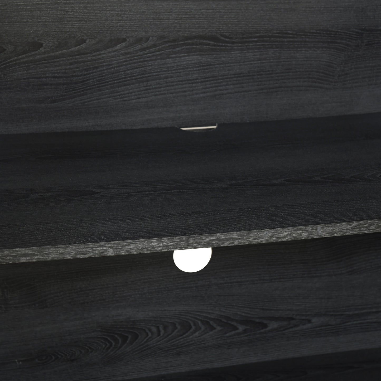 Retro 3-Door Accent Cabinet with Rattan Doors and Metal Handles for Living Room and Hallway Antique Black