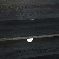 Retro 3-Door Accent Cabinet with Rattan Doors and Metal Handles for Living Room and Hallway Antique Black