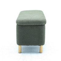 Upholstered Storage Ottoman Entryway Bench Green Modern Design for Living Room Bedroom Organization