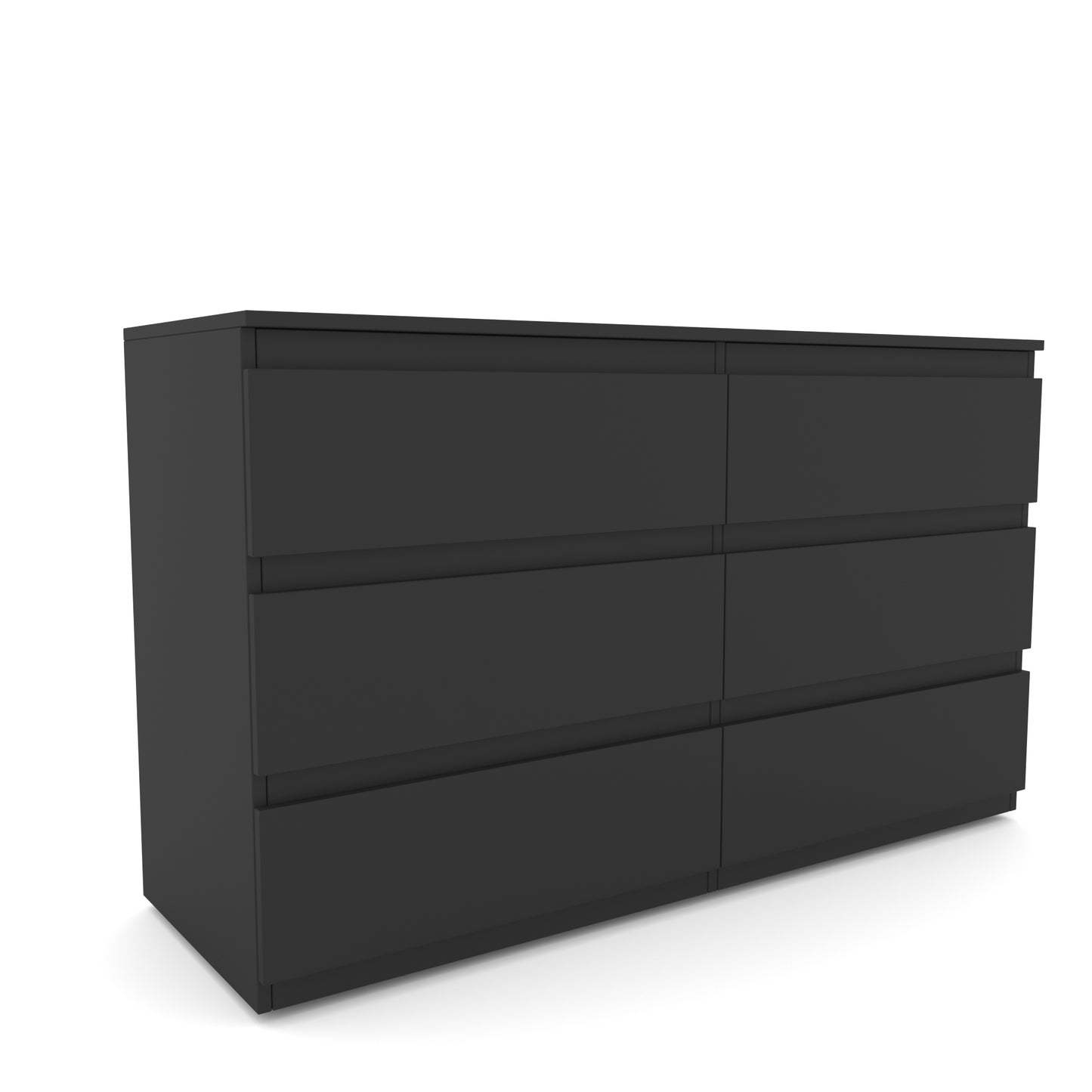 6 Drawer Double Dresser for Bedroom Living Room Hallway Black Storage Cabinet Furniture