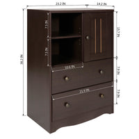 23.2 Inch Wide 2 Drawer Storage Cabinet for Home Office Organization Modern Furniture