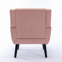 Modern Soft Velvet Ergonomic Accent Chair for Living Room Bedroom Indoor Use with Black Legs