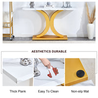 Modern Minimalist Gray Wood Foyer Table MDF Top Stainless Steel Bracket Stylish Entryway Furniture