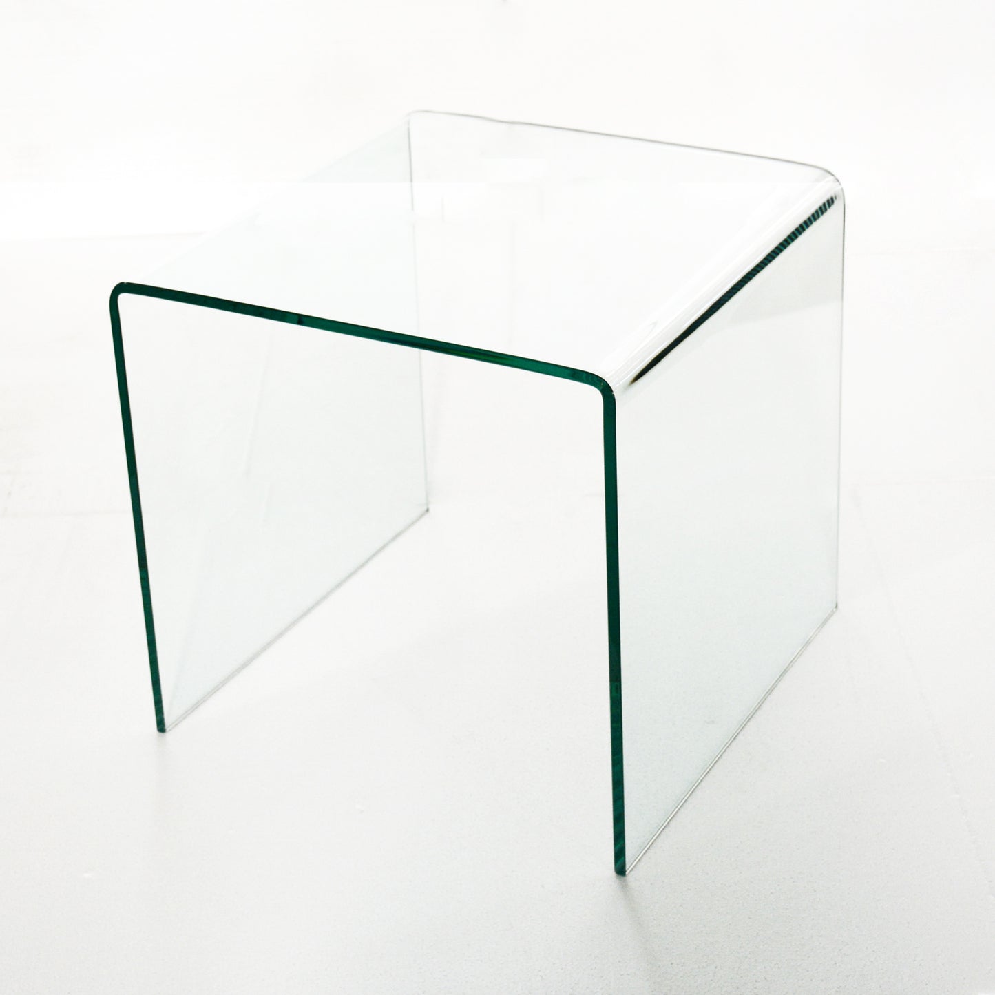 Small Clear Glass Side Table Tempered Glass End Table Modern Coffee Table for Living Room Bedroom