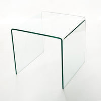 Small Clear Glass Side Table Tempered Glass End Table Modern Coffee Table for Living Room Bedroom