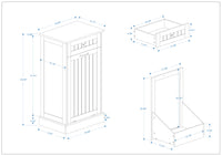 One Drawers and One-Compartment Tilt-Out Trash Cabinet Kitchen Trash Cabinet-White
