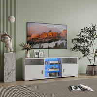 Modern TV Stand for 32-60 inch TV with Drawer and LED Lights Entertainment Center for Living Room Game Room Bedroom