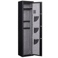 5 Gun Safe for Home Quick Access Electronic Keypad with 3 Pistol Pockets Built-in Cabinet LED Light External Battery Cases Alarm System