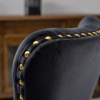 Premium Spring Cushioned Adjustable Desk Chair With Hand-Pulled Buttons And Golden Metal Base