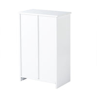 Pure White Wood Floor Storage Organizer Cabinet with 4 Drawers and 1 Door Cabinet 3 Shelves for Home and Office Use