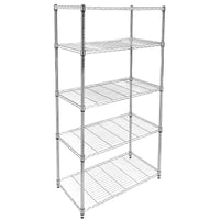 Heavy Duty 5-Shelf Shelving Unit 35 inch Deep x 18 inch Wide x 70 inch High Chrome Storage Rack