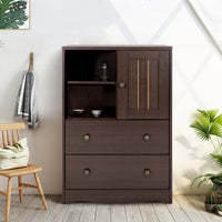 23.2 Inch Wide 2 Drawer Storage Cabinet for Home Office Organization Modern Furniture