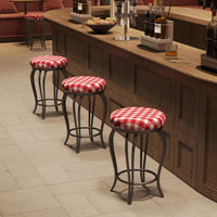 Set of 2 Counter Height Bar Stools 25.5 Inch Industrial Style Chairs with Footrest for Kitchen Dining Indoor Use