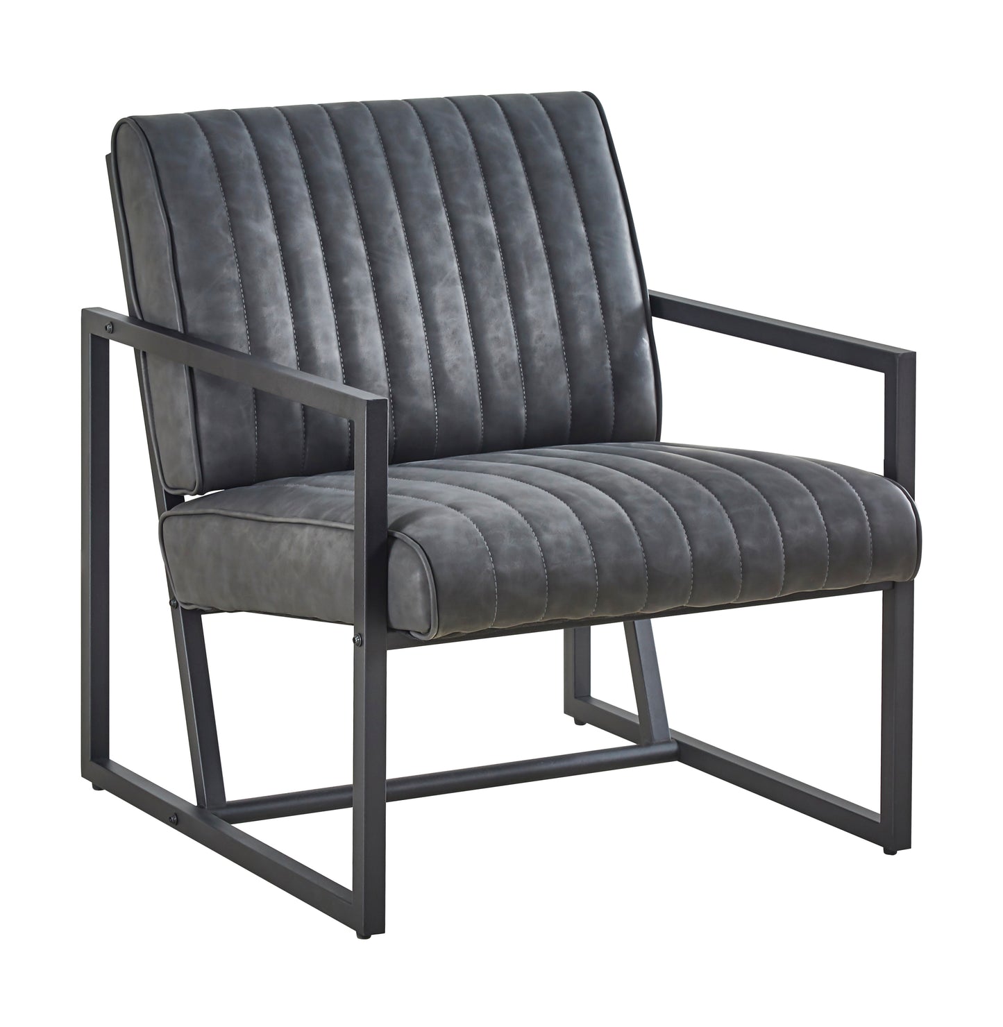 Modern High Quality PU Grey Steel Armchair for Kitchen Dining Bedroom Living Room